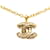 Chanel Halskette mit CC-Matelasse-Anhänger Golden Metall  ref.1228722