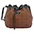 Bolsa de ombro MCM Bolsa com cordão Bolsa marrom com estampa de logotipo médio  ref.1228753