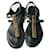 CHANEL BLACK FINGERS LEATHER SANDALS T.39,5C Pony-style calfskin  ref.1228855