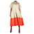 Autre Marque Neutral colour-block midi dress - size UK 12 Cotton  ref.1228880
