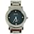 MCM Armbanduhr Watch Armbanduhr Uhr Swiss Made Steel Silber Dunkelblau LogoPrint  ref.1228901