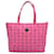 Borsa shopper MCM con cerniera superiore Borsa con manico rosa logo medio  ref.1228932