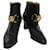 VERSACE Boots Leather 36 Black Auth hk1043  ref.1229015