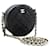 CHANEL Sac à bandoulière rond zippé Caviar avec petite chaîne matelassé noir Cuir  ref.1229071