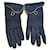 Christian Dior Gloves Navy blue Leather Silk  ref.1229097