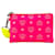 MCM Etui Pochette Borsa per cosmetici Borsa arancione rosa neon Pochette con stampa logo Giallo  ref.1229104