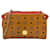 Bolsa crossbody de couro MCM Visetos Bolsa de ombro com logotipo vermelho conhaque estampado  ref.1229115
