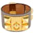 Hermès Pulseira Hermes Etoupe Collier de Chien banhada a ouro Dourado Couro  ref.1229158