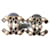 Chanel CC B22P GHW Caja de pendientes con logo de cristal negro perla Dorado Metal  ref.1229399