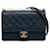 Chanel Blue Medium Chic Pearls Flap Bag Navy blue Leather  ref.1229419