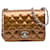 Chanel Brown Mini Classic Square Patente Aba Única Marrom Bronze Couro Couro envernizado  ref.1229438