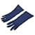 Hermès GUANTES LARGO PIEL NIÑO VINTAGE HERMES AZUL7.5 guantes de cuero Azul marino  ref.1229512
