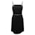 Hermès HERMES STRAIGHT DRESS 1991 In black linen 38 M WITH DRESS LEATHER STRAPS & BELT  ref.1229650