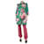 Gucci Green floral quilted coat - size UK 10 Cotton  ref.1229708
