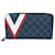 Louis Vuitton Zippy Organizador Azul marino Lienzo  ref.1230029