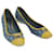 LOUIS VUITTON Sapatos com bombas jeans com monograma 36 Autenticação de LV Azul Amarelo9946  ref.1230131