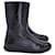 Miu Miu Mid-Calf Flat Boots in Black Patent Calf Leather  ref.1231116