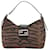 Fendi Brown zebra patterned shoulder bag Cloth  ref.1231165
