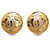 Chanel Gold CC Clip On Earrings Golden Metal Gold-plated  ref.1231224