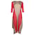 Pleats Please Beige and Red Long Sleeved Pleated Dress Flesh Polyester  ref.1231297