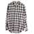Issey Miyake Camisa xadrez preta e branca de manga comprida Preto Algodão  ref.1231321