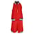 Love Moschino Conjunto de top y pantalón corto rojo con ribete azul marino Roja Viscosa Fibra de celulosa  ref.1231355