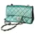 Vanity SAC CHANEL MINI TIMELESS Cuir Turquoise  ref.1231404