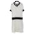 Chanel Weißes Minikleid aus Rippstrick mit Kontrastbesatz Viskose  ref.1232080