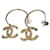 Chanel 12Pendientes de aro con logo CC Dorado Metal  ref.1232121