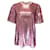 Prabal Gurung Rosafarbene, mit Pailletten verzierte Kurzarmbluse Pink Polyester  ref.1232344