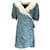 Alessandra Rich Mini vestido de seda com estampa floral azul marinho  ref.1232355
