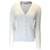 Alessandra Rich Suéter Cardigan Tricotado Branco Pérola com Botões Algodão  ref.1232361
