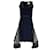 Autre Marque Dion Lee Navy Blue / Ivory Sleeveless V-Neck Flared Dress Polyester  ref.1232362