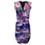 Roberto Cavalli Black Multi Jewel Encrusted Printed Sleeveless V-Neck Ruched Dress Multiple colors Silk  ref.1232363