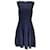 Autre Marque Talbot Runhof Navy Blue Sleeveless V-Neck Textured Midi Dress Synthetic  ref.1232374