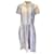 Oscar de la Renta Blue / White / Red Striped Short Sleeved Button-down Cotton Shirt Dress Multiple colors  ref.1232375