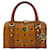 Borsa MCM Boston Bag Small Borsa Cognac con manico stampa logo + pendente  ref.1232495