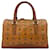 MCM Handtasche Boston Bag 30 Tasche Henkeltasche Cognac Braun LogoPrint Lion  ref.1232498