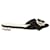 Flache Sandalen mit perlenverzierter Schnalle von Miu Miu aus schwarzem Samt  ref.1232548