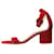 Gianvito Rossi Salto com tira no tornozelo em camurça vermelha - tamanho UE 37 Vermelho Suécia  ref.1232817