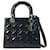 Dior Black Medium Charol Cannage Lady Dior Negro Cuero  ref.1232843