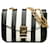 Céline Celine Black Small C Striped Leather Bag White Pony-style calfskin  ref.1232850