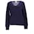 Tommy Hilfiger Suéter feminino essencial de lã com decote em V em lã azul marinho  ref.1232907