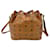 Bolsa de ombro com cordão MCM Bolsa com cordão e estampa pequena de logotipo Conhaque  ref.1232916