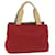 BURBERRY Nova Check Hand Bag Nylon Red Beige Auth bs11731  ref.1232993