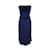 Vestido espartilho com babados Moschino Azul Seda  ref.1233145