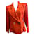 Yves Saint Laurent YSL vintage blazer Red Silk  ref.1233177