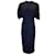 Prada Navy Blue 2018 Short Sleeved Jersey Midi Dress Polyester  ref.1233329