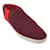 Hermès Hermes Borgonha / Tênis de malha com acabamento em couro vermelho Bordeaux Lona  ref.1233358