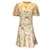 Michael Kors Collection Nude / Rosewood Belted Floral Printed Crepe Dress Beige Viscose  ref.1233364
